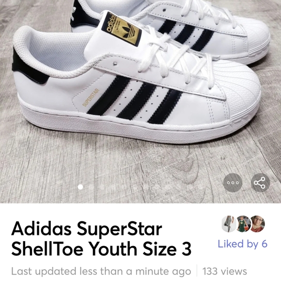 🆕️ Adidas SuperStar ShellToe Youth Size 3 - Picture 3 of 14